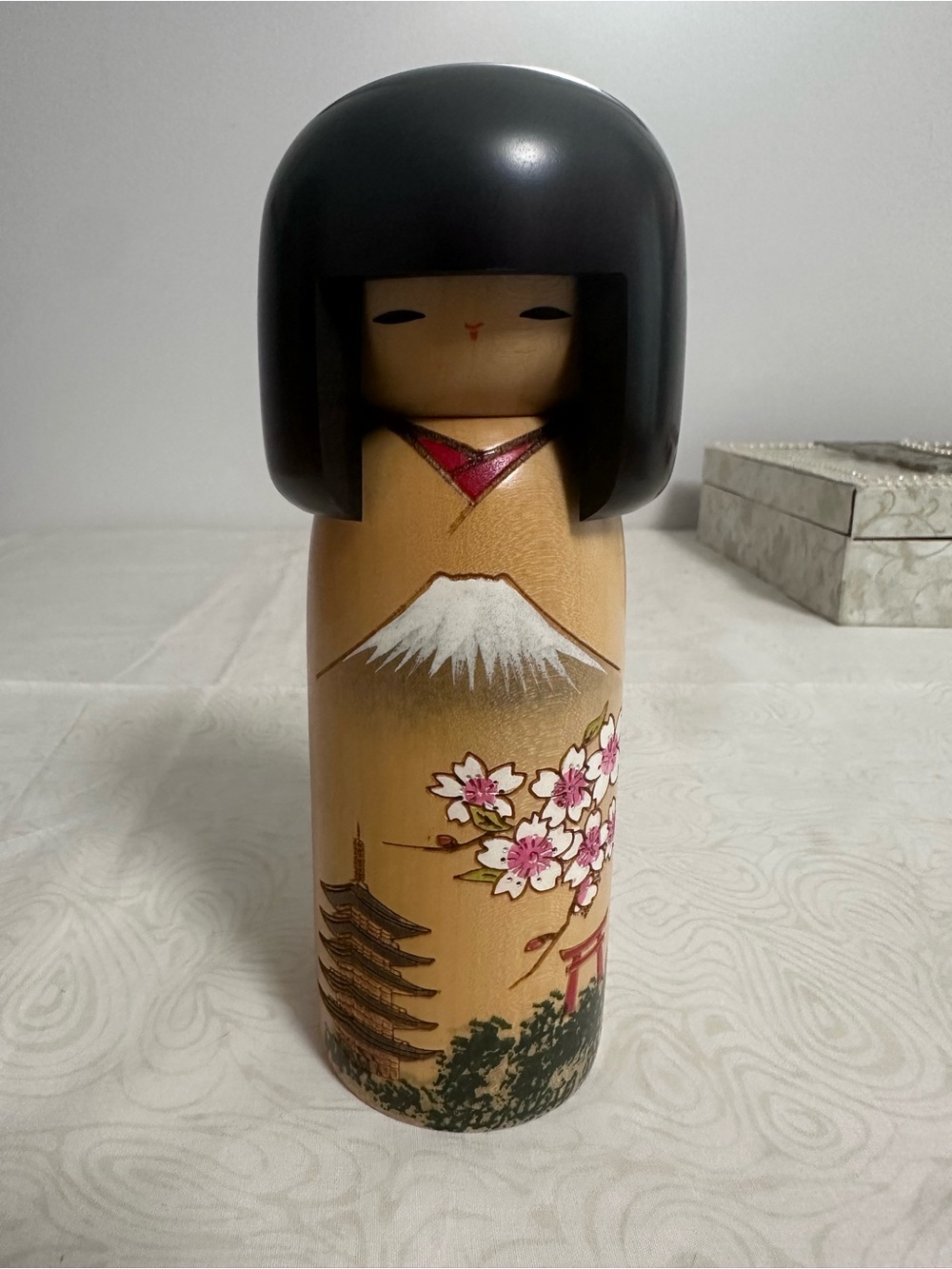 Authentic Usaburo Sosaku Japanese Kokeshi Doll, Mizuki wood
